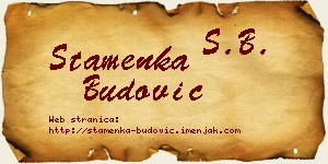 Stamenka Budović vizit kartica